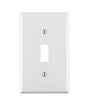 Leviton 022-80701-00W Non-Metallic Wallplate, 4-1/2 in L, 2-3/4 in W, 1 -Gang, Nylon, White, Smooth