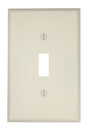 Leviton 80501-T Wallplate, 4-7/8 in L, 3-1/8 in W, 1 -Gang, Plastic, Light Almond