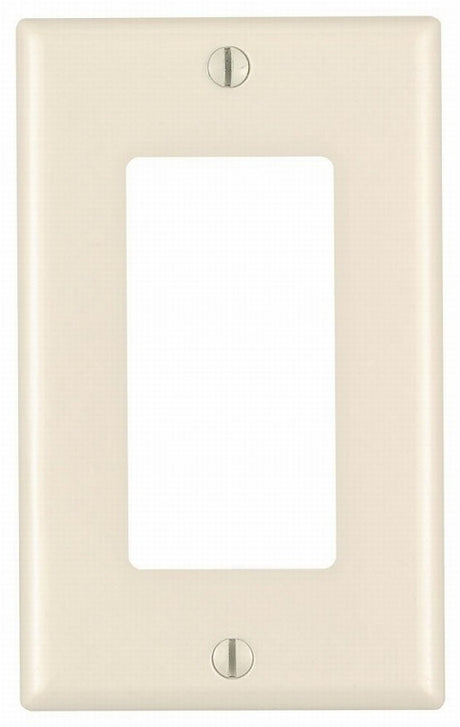 Leviton 80401-T Wallplate, 4-1/2 in L, 2-3/4 in W, 1-Gang, Thermoset Plastic, Light Almond, Smooth