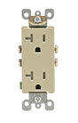 Leviton 132-T5825-00I Duplex Receptacle, 2 -Pole, 20 A, 125 V, Side Wiring, NEMA: 5-20R, Ivory