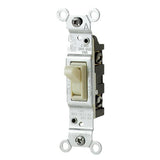 Leviton 1451-ICP Series Switch, Ivory, 1 Poles, 15 A, 120 V, Push-In Terminal, Thermoplastic Housing Material
