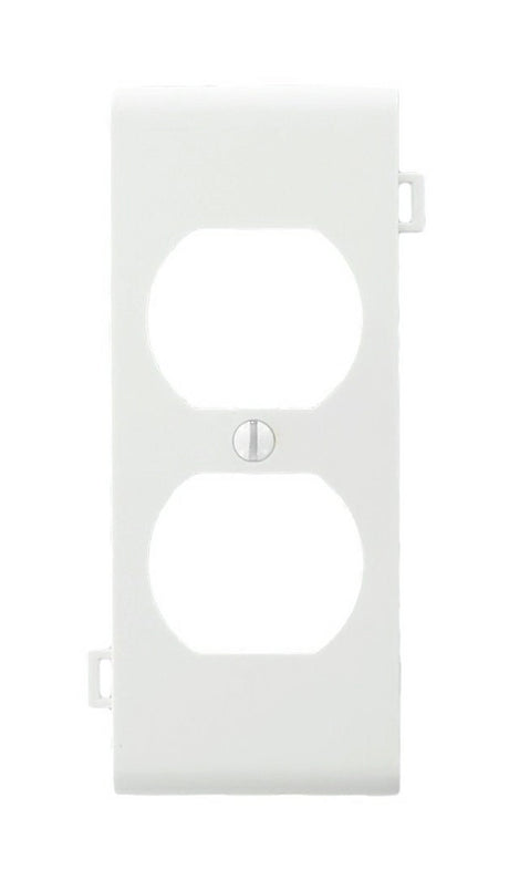 Leviton PSC8-W Series Receptacle Sectional Wallplate, Duplex, 1-Gang, Thermoplastic Nylon, White