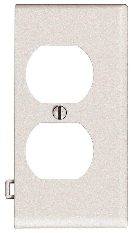 Leviton PSE8-I Receptacle Sectional Wallplate, 1 -Gang, Thermoplastic Nylon, Ivory, Surface Mounting