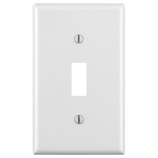 Leviton M24-88001-WMP Wallplate, Standard-Size, 4-1/2 in L, 2-3/4 in W, 1-Gang, Thermoset, White, Smooth