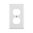 Leviton M24-88003-WMP Receptacle Wallplate, 4-1/2 in L, 2-3/4 in W, 1 -Gang, Plastic, White, Smooth