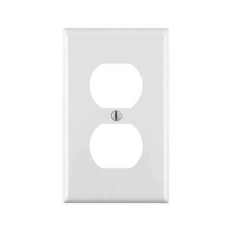 Leviton M24-88003-WMP Receptacle Wallplate, 4-1/2 in L, 2-3/4 in W, 1 -Gang, Plastic, White, Smooth