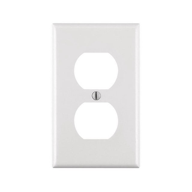 Leviton M24-88003-WMP Receptacle Wallplate, 4-1/2 in L, 2-3/4 in W, 1 -Gang, Plastic, White, Smooth