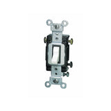 Leviton S08-CS315-2WS Series Toggle Switch, White, 1-Poles, 15 A, 120/277 V, Thermoplastic Housing Material