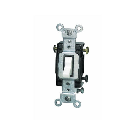 Leviton S08-CS315-2WS Series Toggle Switch, White, 1-Poles, 15 A, 120/277 V, Thermoplastic Housing Material