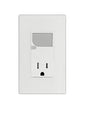 Leviton S04-T6525-00W Receptacle with LED Guide Light, 1 -Pole, 125 V, 15 A, Side Wiring, White