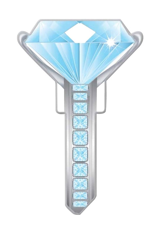 Lucky Line Key Shapes Series B102S Key Blank, Diamond, Brass, Enamel-Coated, For: Schlage Locks, Pack of 5