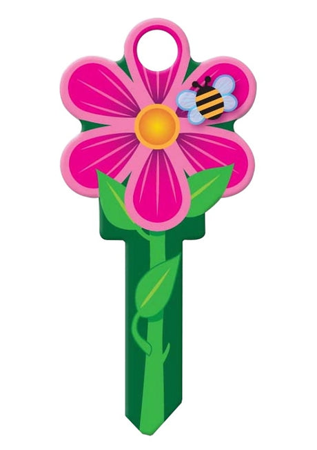 Lucky Line Key Shapes Series B106K Key Blank, Flower, Brass, Enamel-Coated, For: Kwikset Locks, Pack of 5