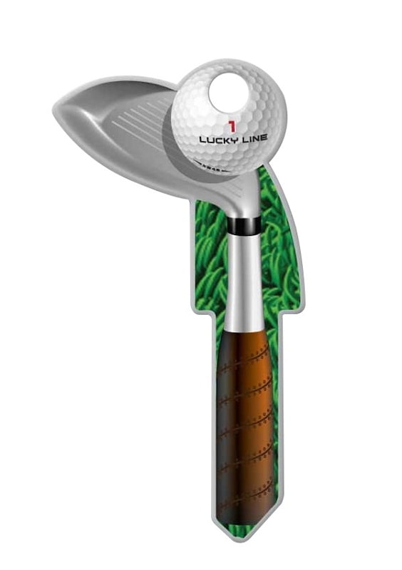 Lucky Line Key Shapes Series B119S Key Blank, Golf, Brass, Enamel-Coated, For: Schlage Locks, Pack of 5