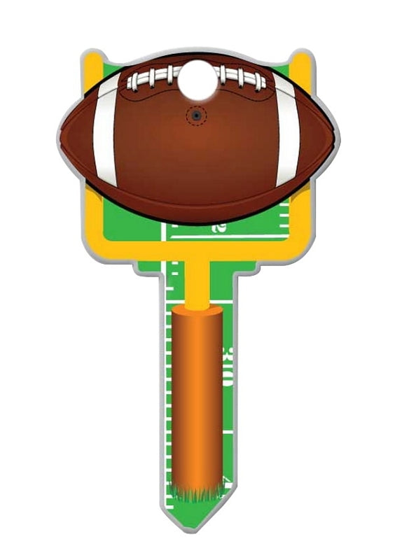 Lucky Line Key Shapes Series B121K Key Blank, Football, Brass, Enamel-Coated, For: Kwikset Locks, Pack of 5