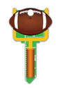 Lucky Line Key Shapes Series B121K Key Blank, Football, Brass, Enamel-Coated, For: Kwikset Locks, Pack of 5