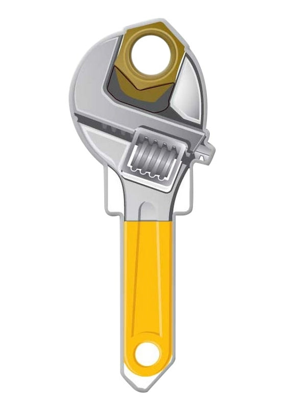 Lucky Line Key Shapes Series B123S Key Blank, Wrench, Brass, Enamel-Coated, For: Schlage Locks, Pack of 5