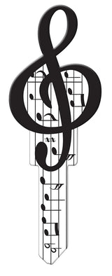 Lucky Line Key Shapes Series B125K Key Blank, Music, Brass, Enamel-Coated, For: Kwikset Locks, Pack of 5