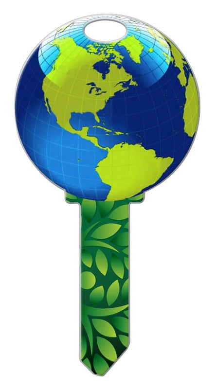 Lucky Line Key Shapes Series B127S Key Blank, Earth, Brass, Enamel-Coated, For: Schlage Locks, Pack of 5