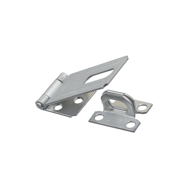 National Hardware V30 Series N102-277 Safety Hasp, 3-1/4 in L, 1-1/2 in W, Steel, Zinc, 0.44 in Dia Shackle