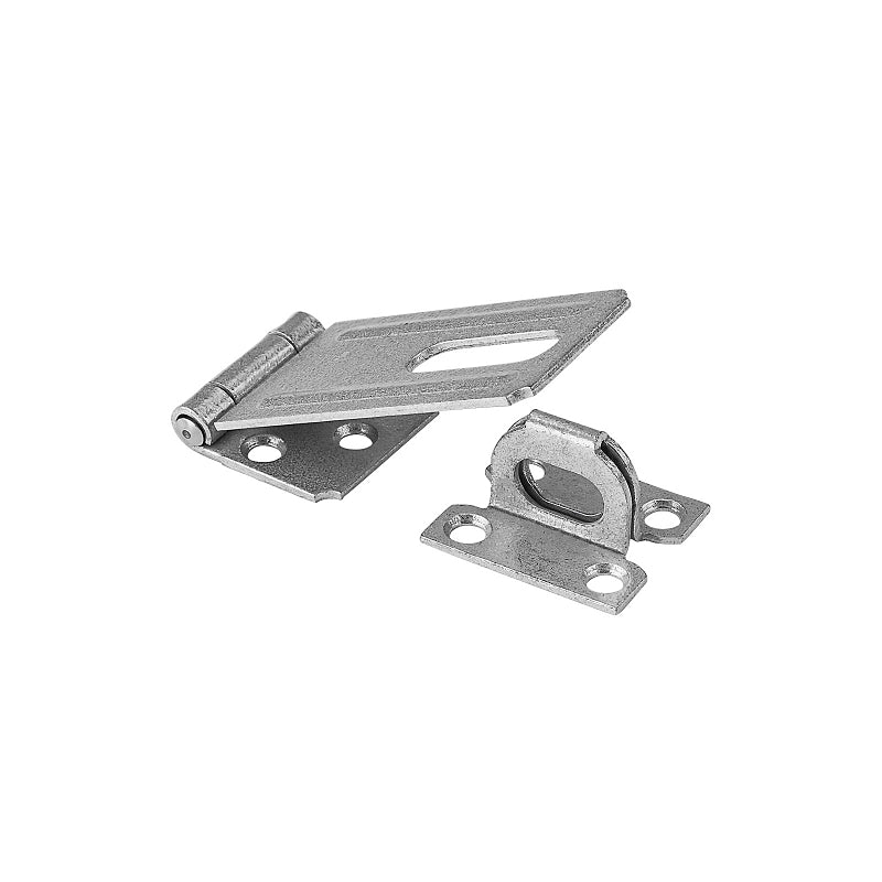 National Hardware V30 Series N102-749 Safety Hasp, 3-1/4 in L, 1-1/2 in W, Galvanized Steel, 0.44 in Dia Shackle