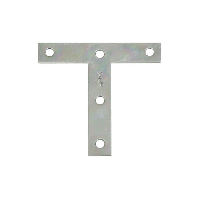 National Hardware V116 Series N113-753 T-Plate, 4 in L, 0.07 in Thick, Steel, Zinc