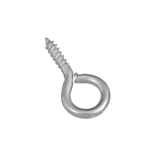 National Hardware N119-040 Screw Eye, #10, 0.56 in L Thread, 1.38 in OAL, 25 lb Working Load, Steel, Zinc