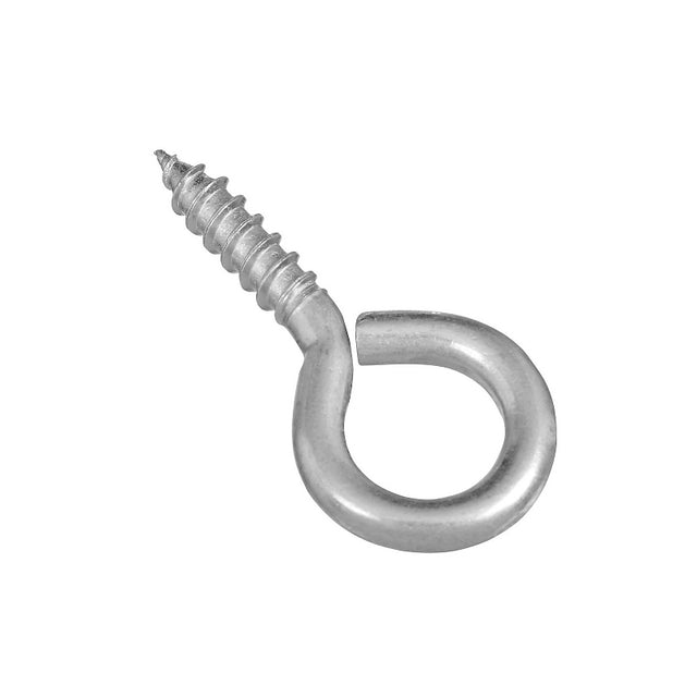 National Hardware N119-198 Screw Eye, #4, 0.94 in L Thread, 2.19 in OAL, 65 lb Working Load, Steel, Zinc, 3/PK