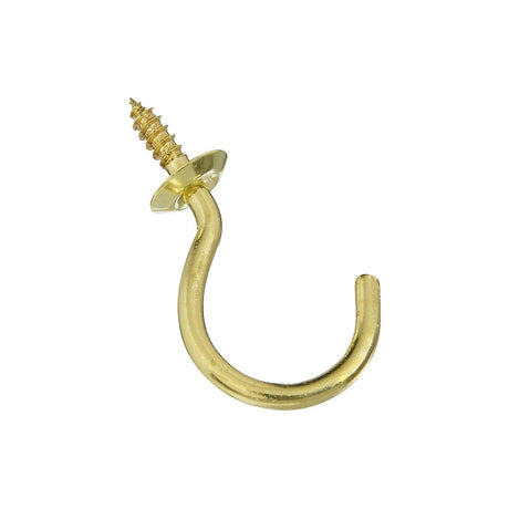 National Hardware N119-727 Cup Hook, 0.64 in Opening, 2.07 in L, Brass