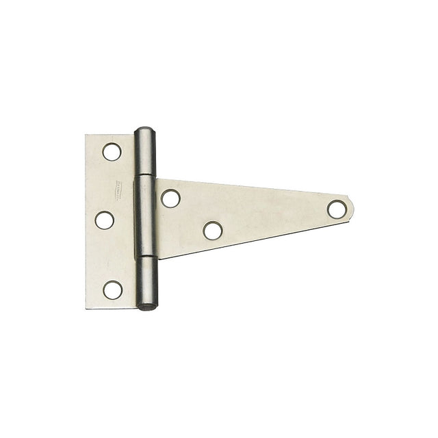 National Hardware N129-023 T-Hinge, 3.3 in W Frame Leaf, 1.127 in H Frame Leaf, Steel, Zinc, Tight Pin, 60 lb