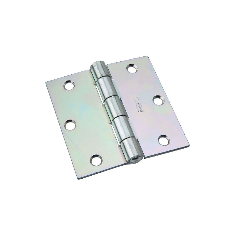 National Hardware N140-616 Utility Hinge, 3-1/2 in W Frame Leaf, 0.11 in Thick Frame Leaf, Steel, Zinc, Riveted Pin