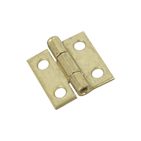 National Hardware N141-622 Narrow Hinge, 1 in W Frame Leaf, 0.045 in Thick Frame Leaf, Cold Rolled Steel, Brass, 7 lb