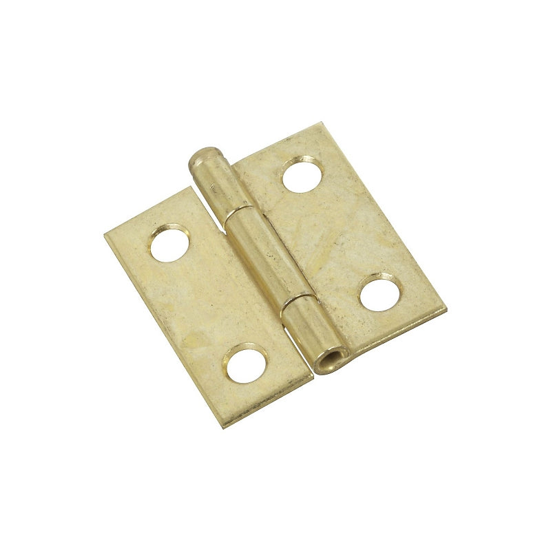 National Hardware N141-754 Narrow Hinge, 1-1/2 in W Frame Leaf, 0.045 in Thick Frame Leaf, Steel, Brass, 7 lb