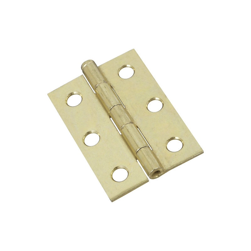 National Hardware N141-960 Narrow Hinge, 2-1/2 in W Frame Leaf, 0.056 in Thick Frame Leaf, Cold Rolled Steel, Brass