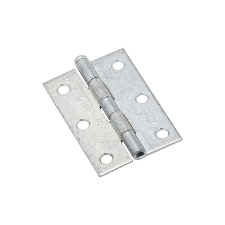 National Hardware N142-034 Narrow Hinge, 3 in W Frame Leaf, 0.065 in Thick Frame Leaf, Steel, Zinc, Removable, Loose Pin