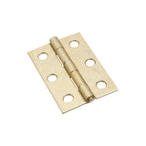 National Hardware N146-290 Narrow Hinge, 2-1/2 in W Frame Leaf, 0.056 in Thick Frame Leaf, Steel, Brass, Fast Spun Pin