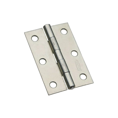 National Hardware N146-373 Narrow Hinge, 3 in W Frame Leaf, 0.065 in Thick Frame Leaf, Steel, Zinc, Fast Spun Pin, 28 lb