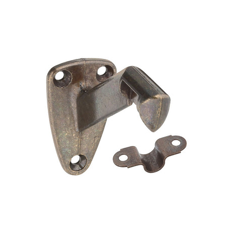 National Hardware N159-566 Handrail Bracket with Strap, 250 lb, Die-Cast Zinc, Antique Brass