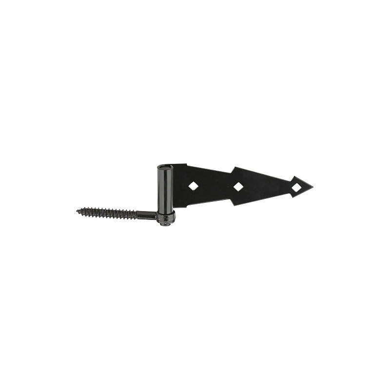 National Hardware N165-464 Hook and Strap Hinge, Steel, Black, 50 lb