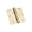 National Hardware N186-908 Square Corner Door Hinge, 3 in H Frame Leaf, Cold Rolled Steel, Satin Brass, 50 lb