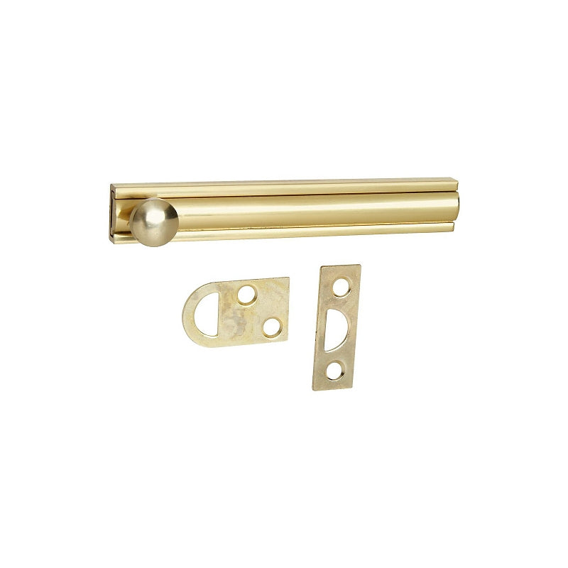 National Hardware V1922 Series N197-988 Flush Bolt, Polished, 4 in L, Solid Brass, 1/PK
