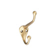 National Hardware V1960 N198-101 Coat and Hat Hook, 75 lb, 2-Hook, Brass, Brass