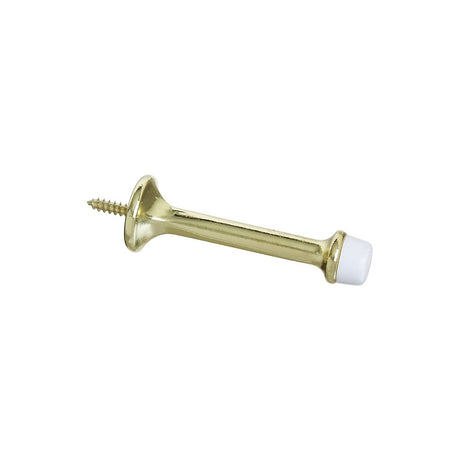 National Hardware N199-372 Door Stop, 3-1/2 in L, 3 in Projection, Die-Cast Zinc/Rubber, Brass