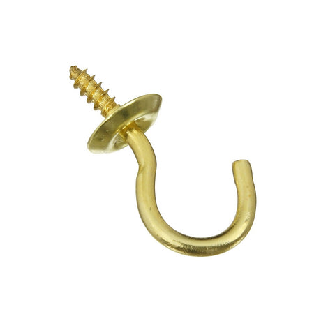 National Hardware N200-303 Cup Hook, 0.27 in Opening, 1.14 in L, Brass, Solid Brass