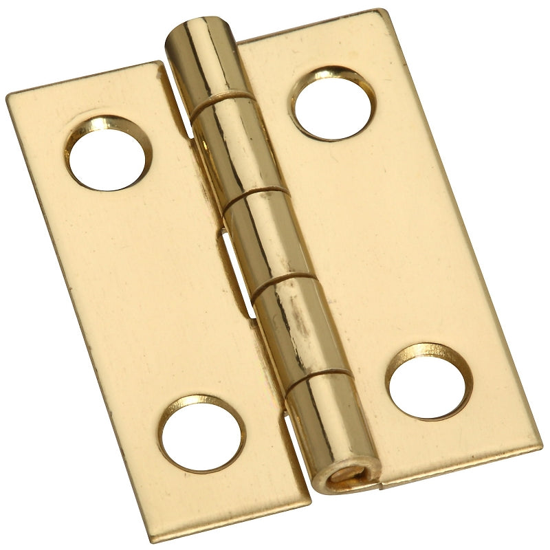 National Hardware N211-177 Decorative Narrow Hinge, 1 in L x 3/4 in W Dimensions, 1 in H Door Leaf, Brass, 2 lb