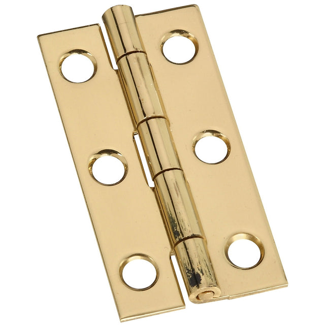 National Hardware N211-235 Decorative Narrow Hinge, 2 in L x 1 in W Dimensions, 2 in H Door Leaf, Brass, 5 lb