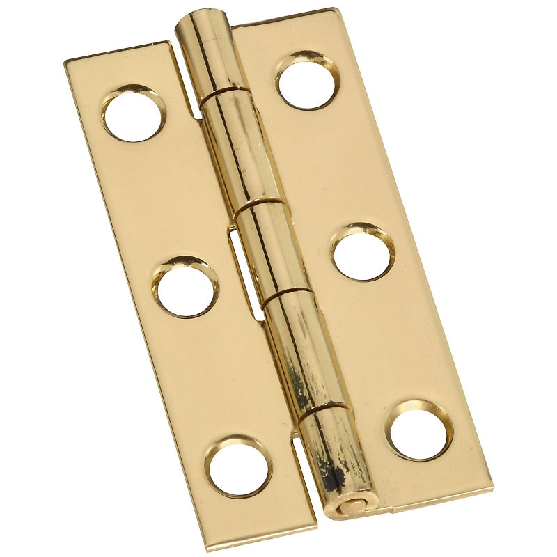 National Hardware N211-235 Series Decorative Narrow Hinge, 2 in L x 1 in W Dimensions, 2 in H Door Leaf, Brass, 5 lb