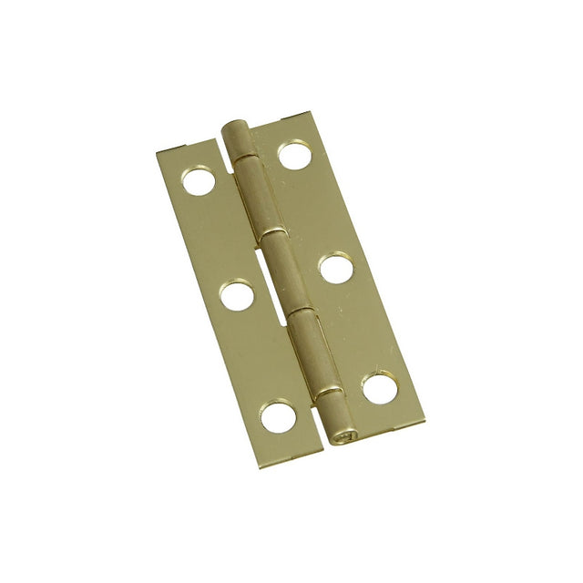 National Hardware N211-250 Decorative Narrow Hinge, 2-1/2 in H Door Leaf, 0.05 in Thick Door Leaf, Brass, Solid Brass