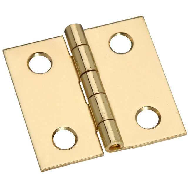 National Hardware N211-334 Decorative Broad Hinge, 1 in H Door Leaf, 0.02 in Thick Door Leaf, Brass, Solid Brass, 2 lb