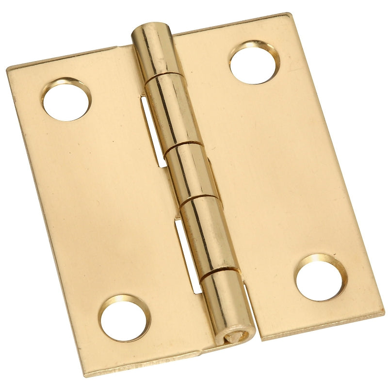 National Hardware N211-359 Decorative Broad Hinge, 1-1/2 in H Door Leaf, 0.04 in Thick Door Leaf, Brass, Solid Brass