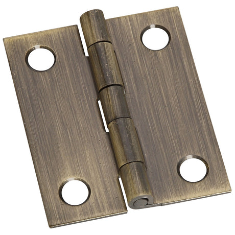 National Hardware N211-367 Decorative Broad Hinge, 1-1/2 in H Door Leaf, 0.04 in Thick Door Leaf, Brass, Antique Brass